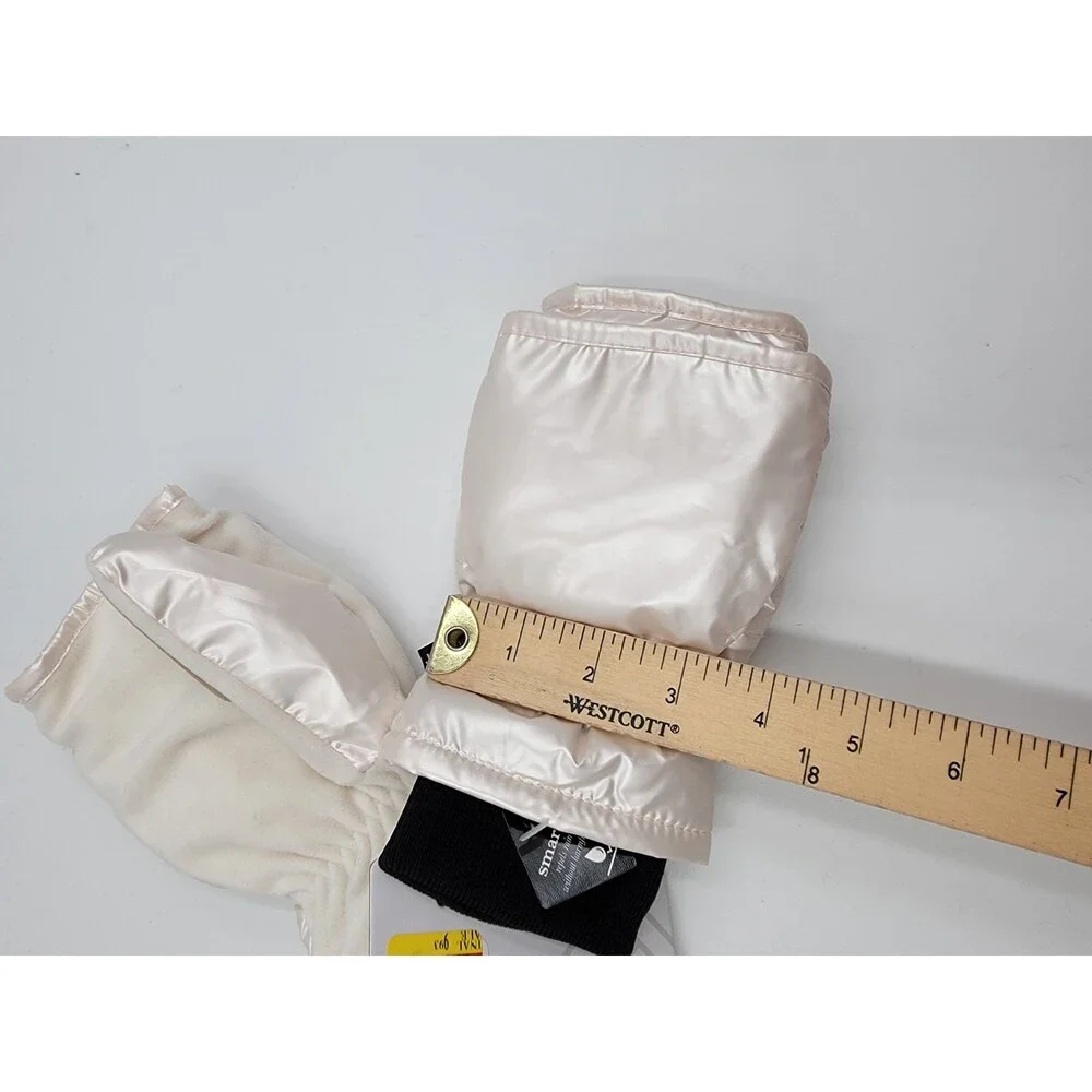 Isotoner Signature Sleek Heat Flip Touchscreen Mittens Women's L/XL Ivory